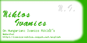 miklos ivanics business card